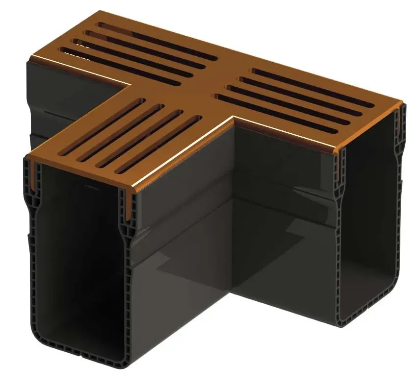 DUTRA STAR-Drain T-stykke 65x100 corten rist