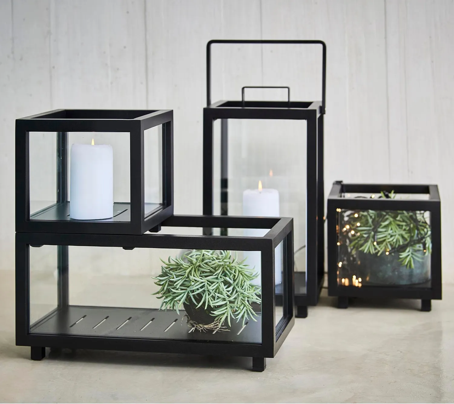 Cane-Line Lightbox lille lanterne lava grey
