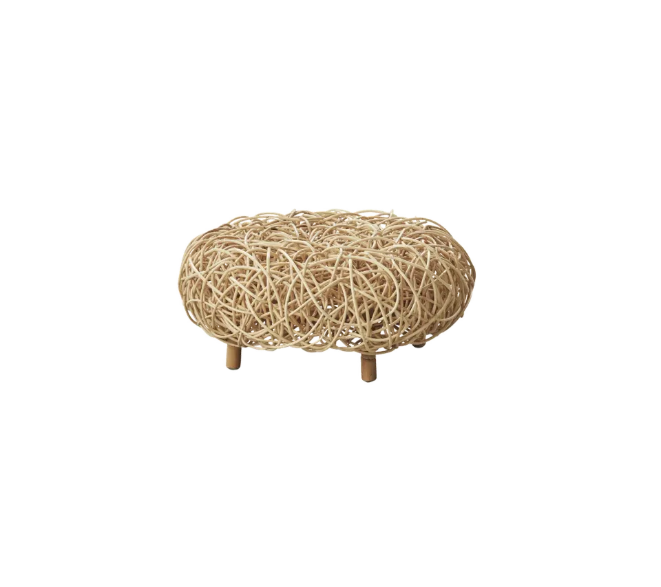 Cane-Line Loop fodskammel rattan sort indendørs
