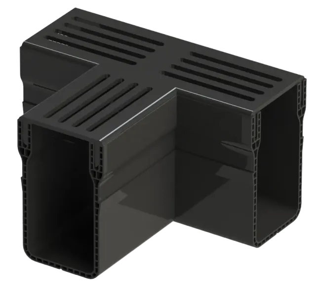 DUTRA STAR-Drain T-stykke 65x100 rende sort alu