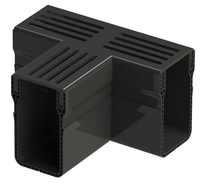 DUTRA STAR-Drain T-stykke 65x100 rende sort alu