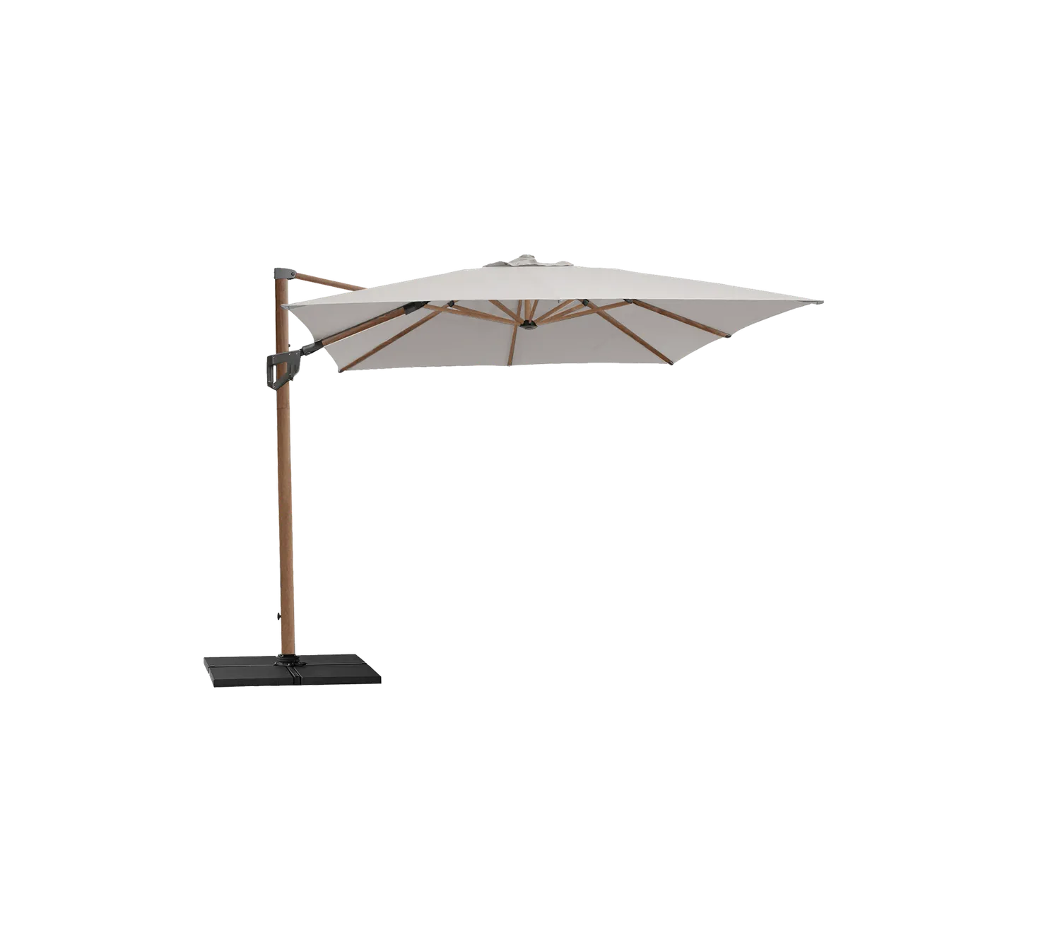 Cane-Line Hyde luxe parasol 3x4 m taupe trælook