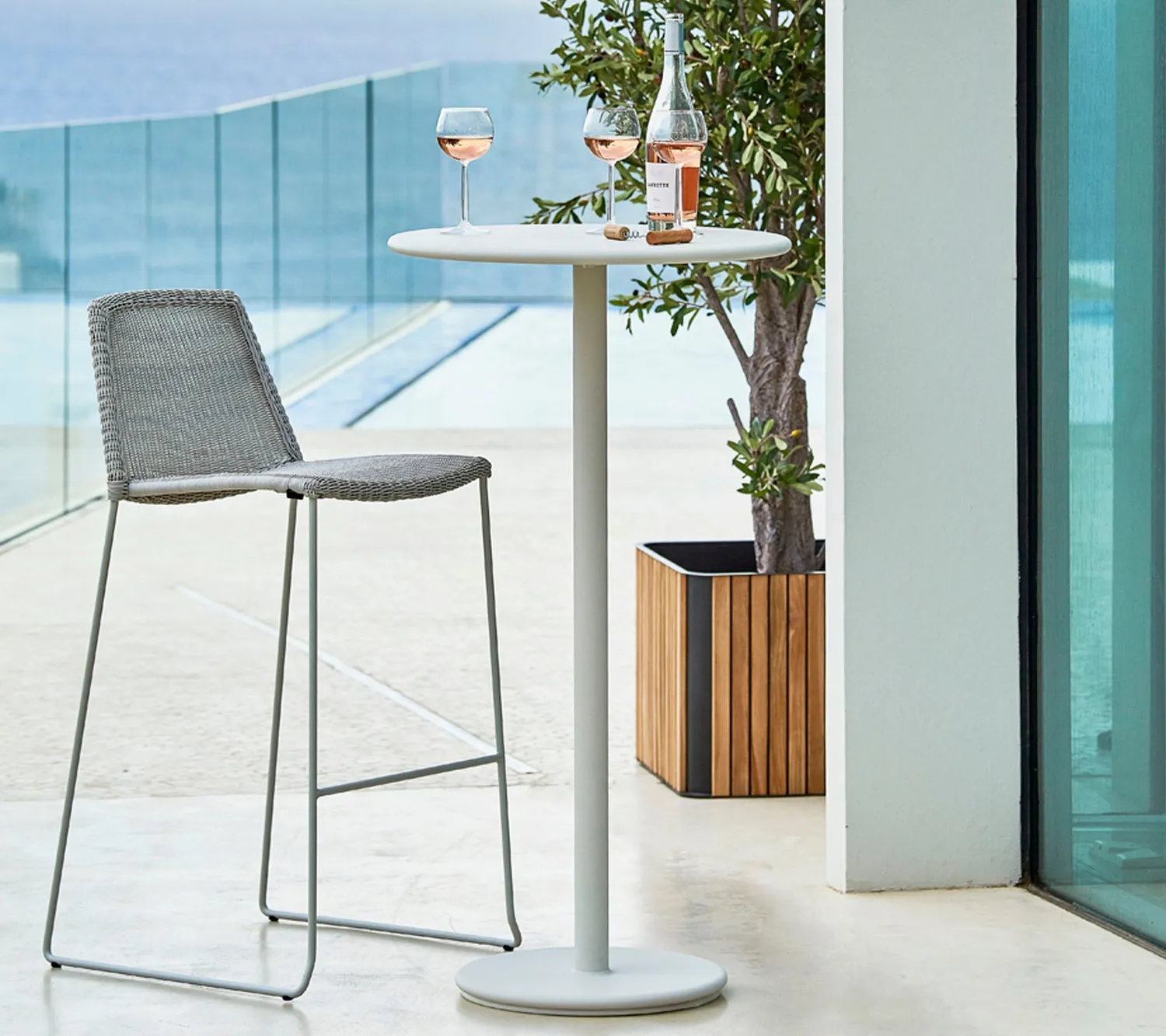 Cane-Line Go barbord dia 60 cm lava grey aluminium