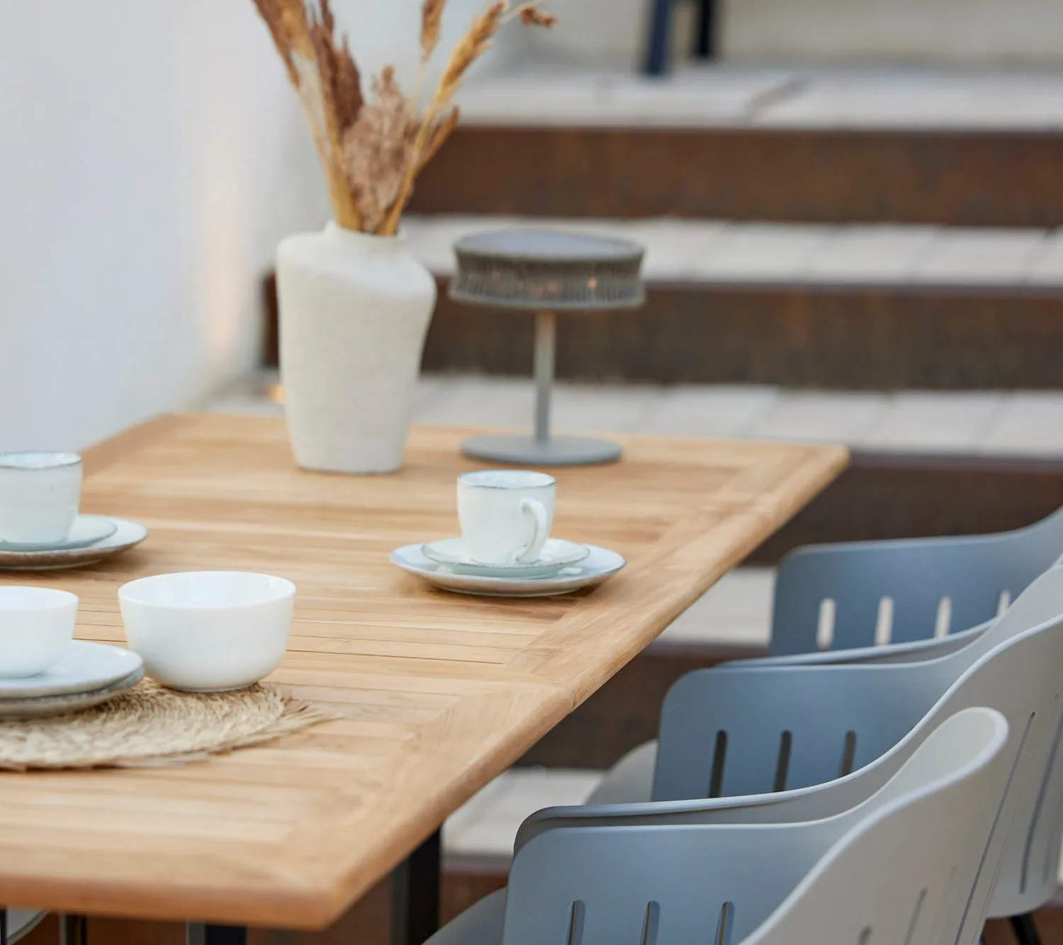 Cane-Line Drop cafébord lava grey teakplade