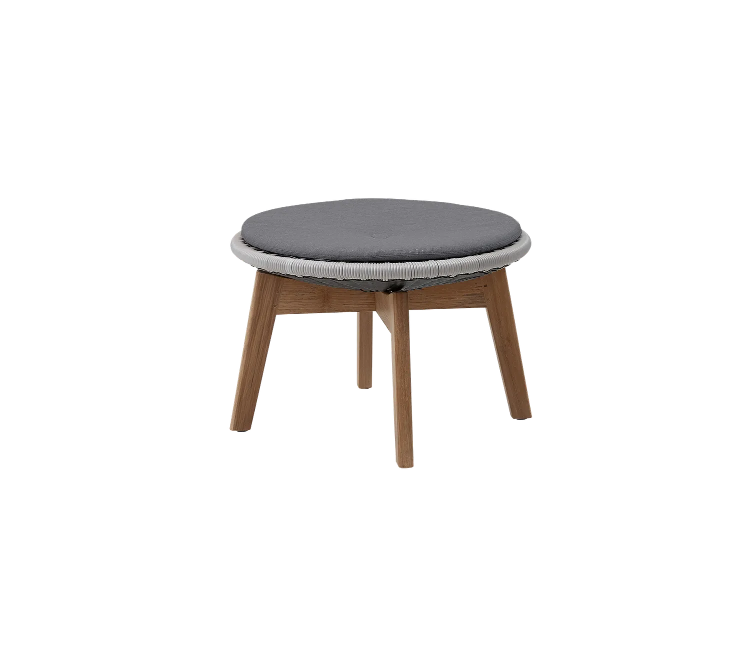 Cane-Line Peacock fodskammel sidebord dark grey teak