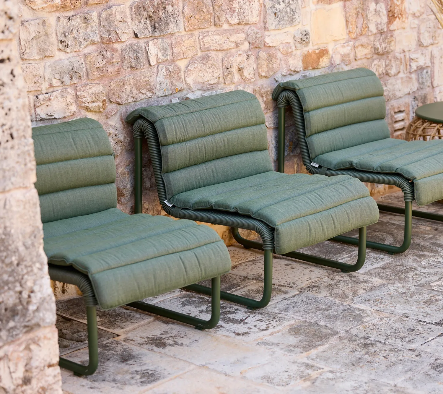 Cane-Line Al Dente loungestol dark green aluminium