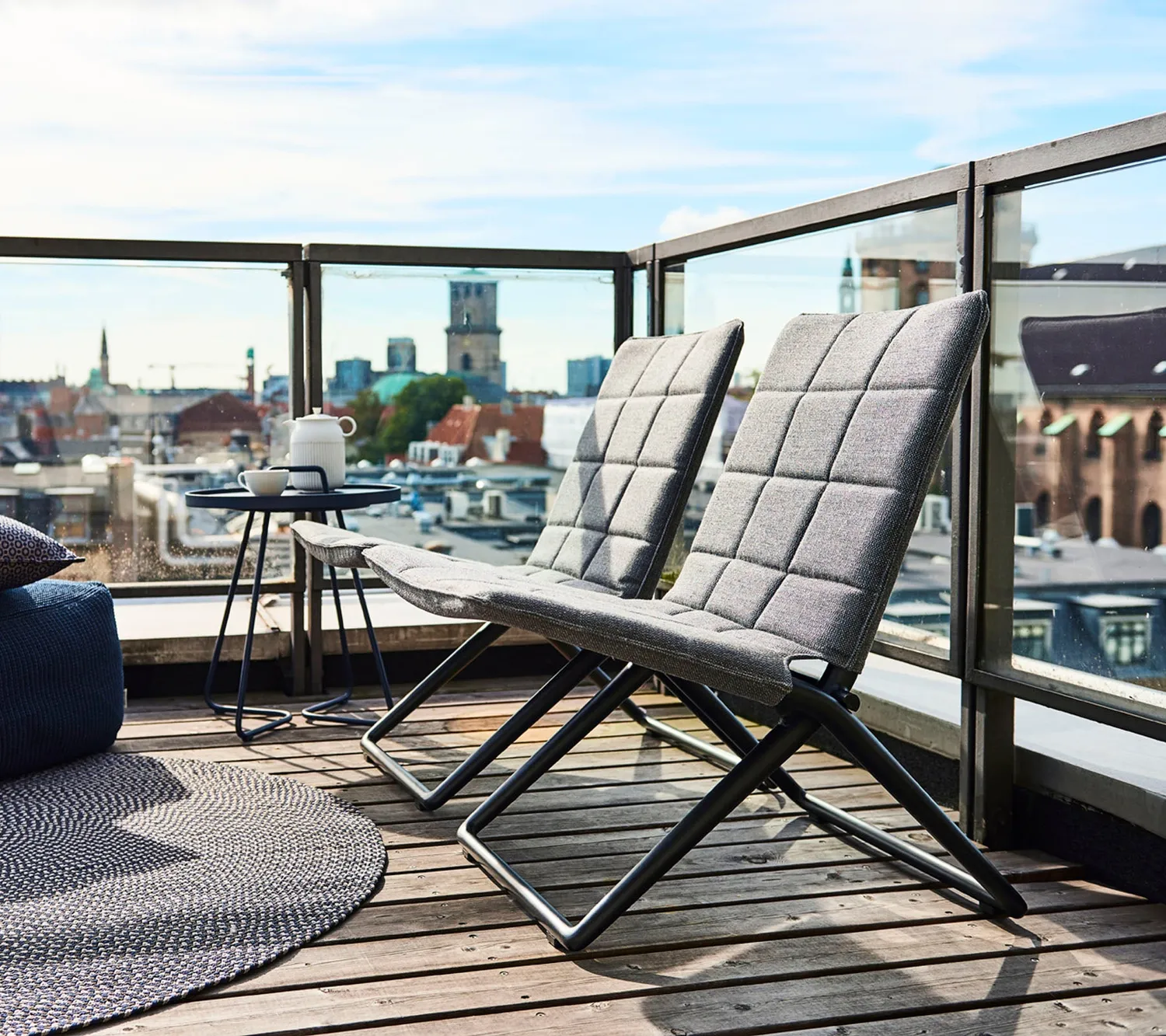Cane-Line Traveller lounge klapstol grey quickdry
