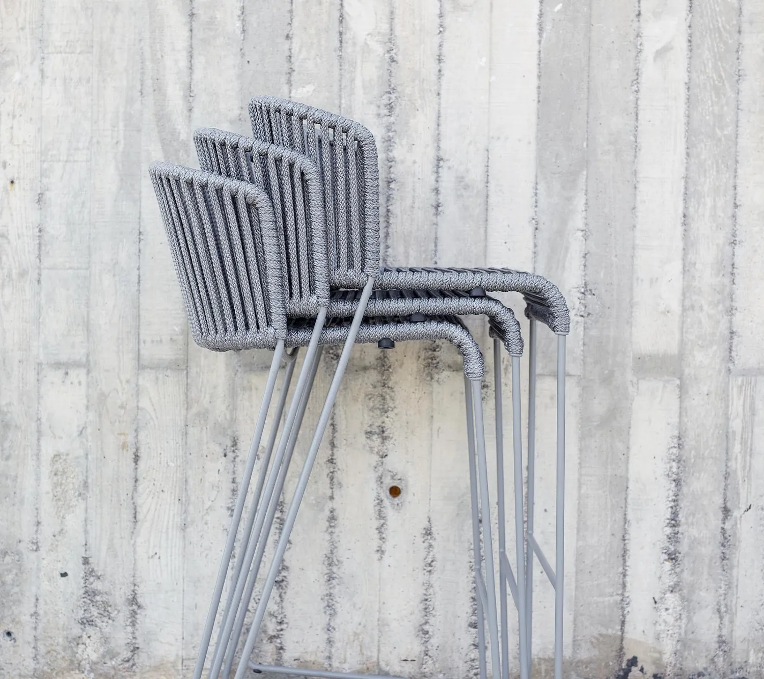 Cane-Line Moments barstol grey Soft Rope stabelbar