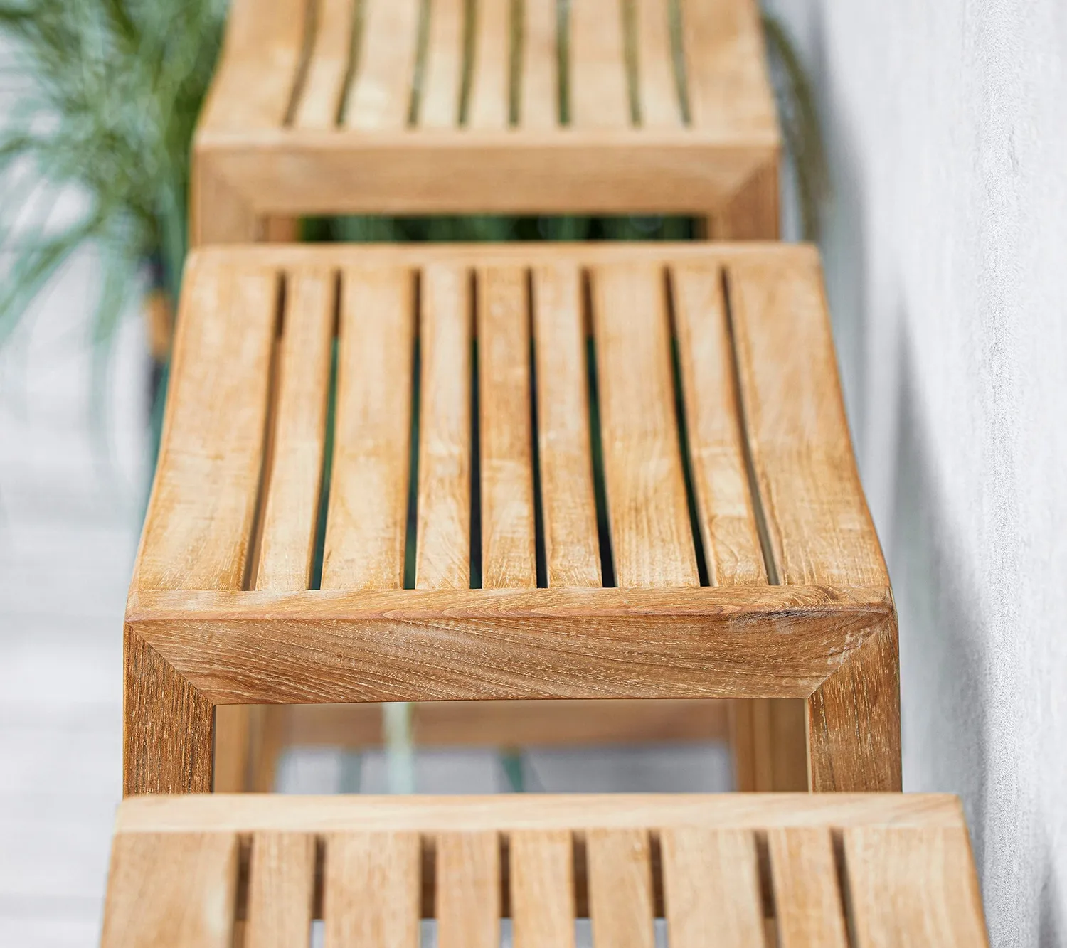 Cane-Line Flip barstol Teak høj fodstøtte