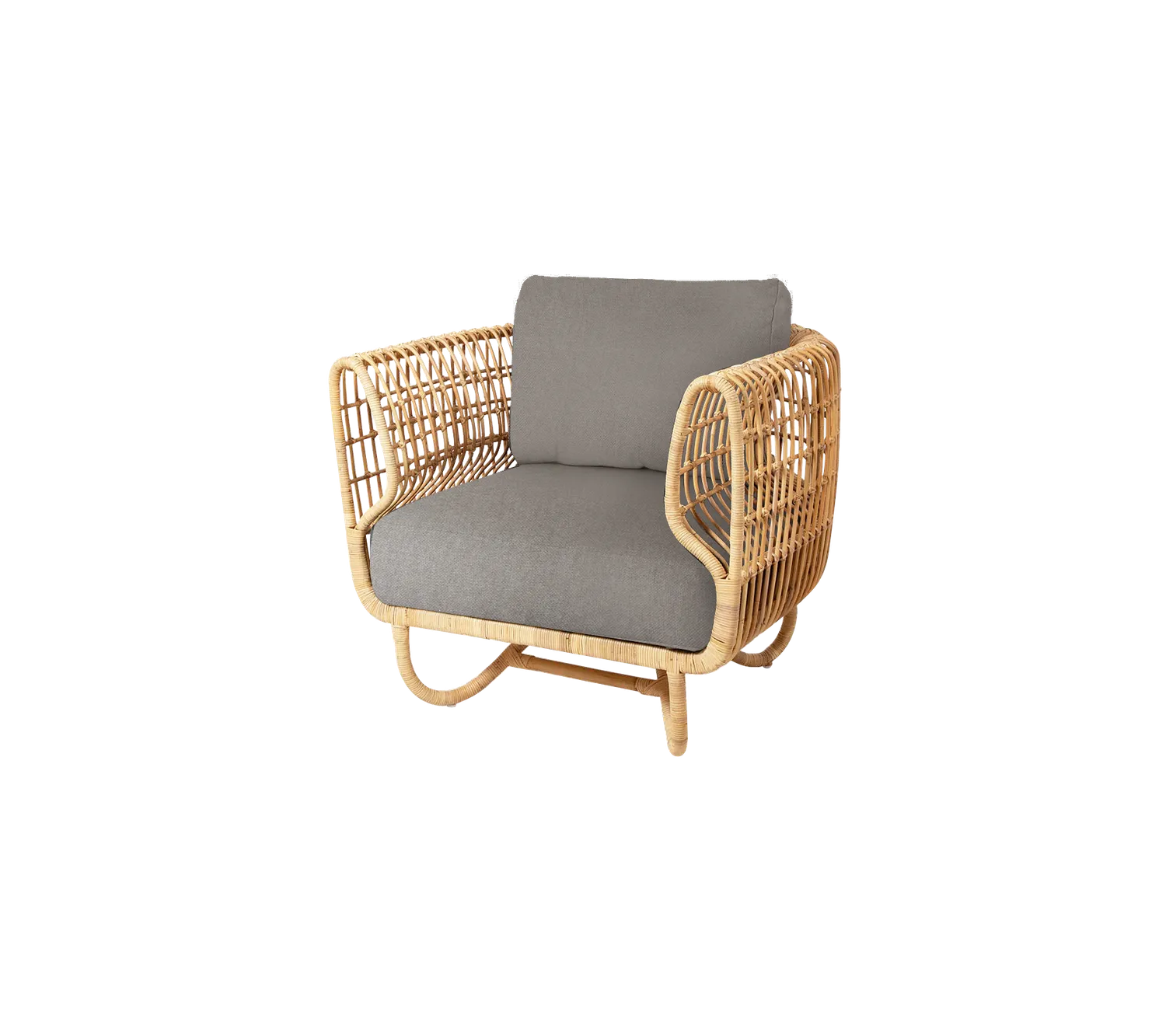 Cane-Line Nest loungestol natural rattan lysegrå