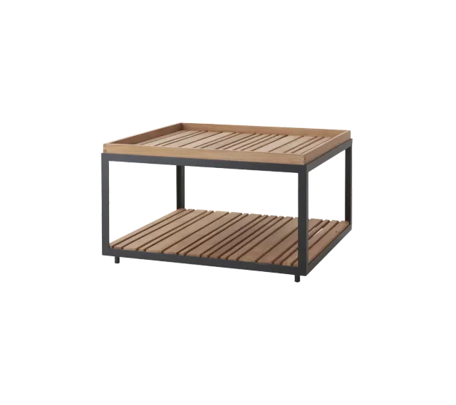 Cane-Line Level sofabord stor teak lava grey ceramic