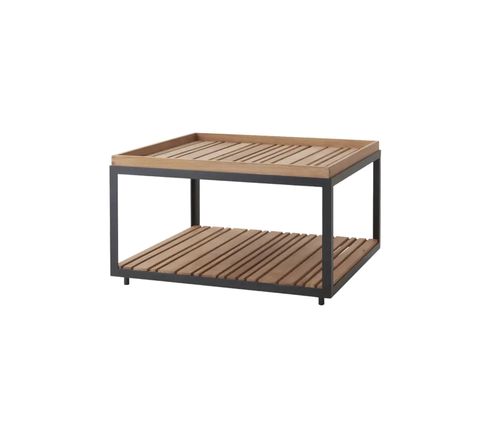 Cane-Line Level sofabord stor teak lava grey ceramic