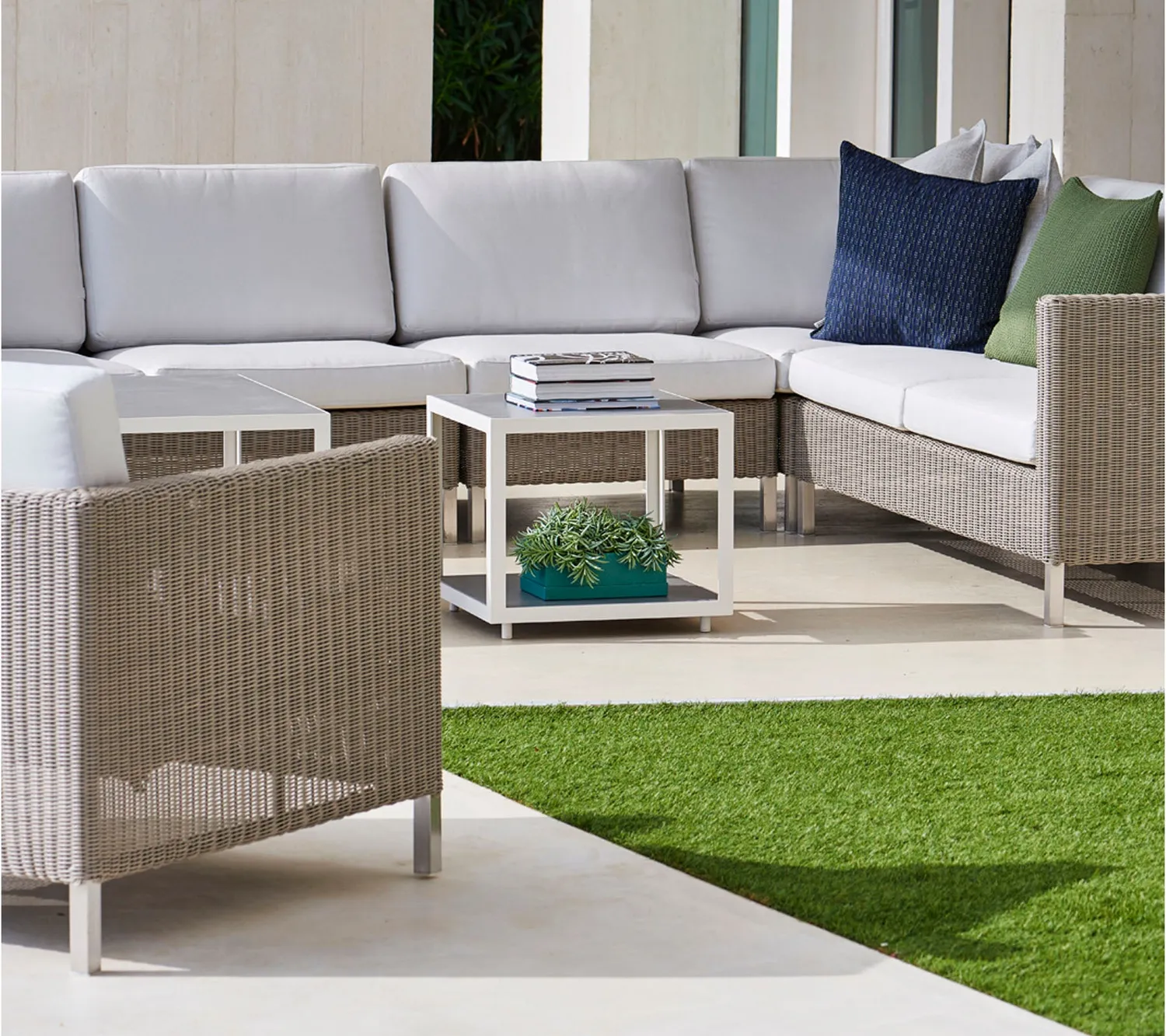 Cane-Line Connect hjørnemodul hyndesæt white QuickDry