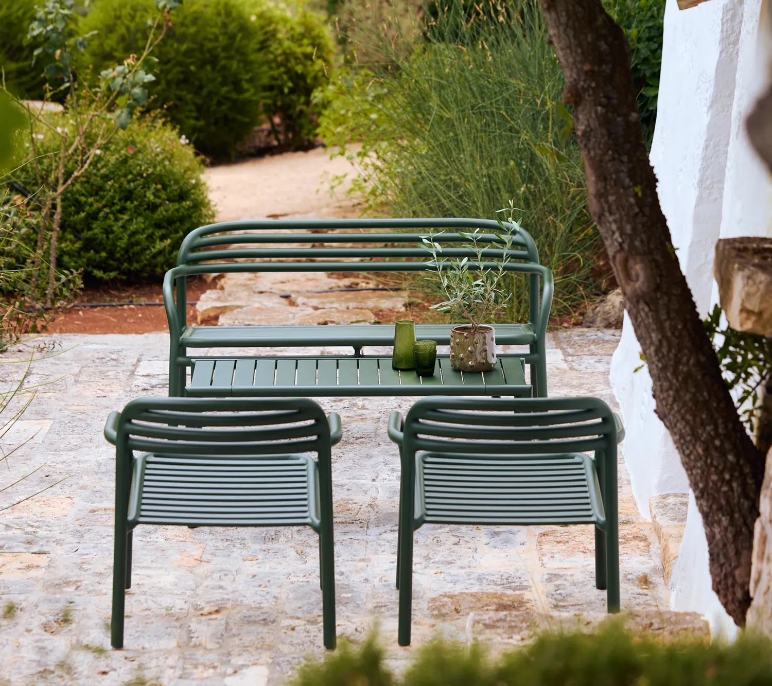 Cane-Line Bliss sofabord bænk sand aluminium
