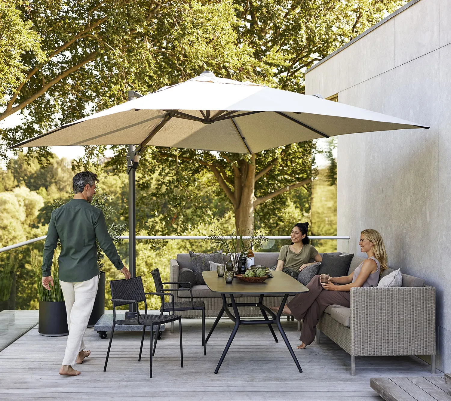 Cane-Line Connect modul taupe white QuickDry