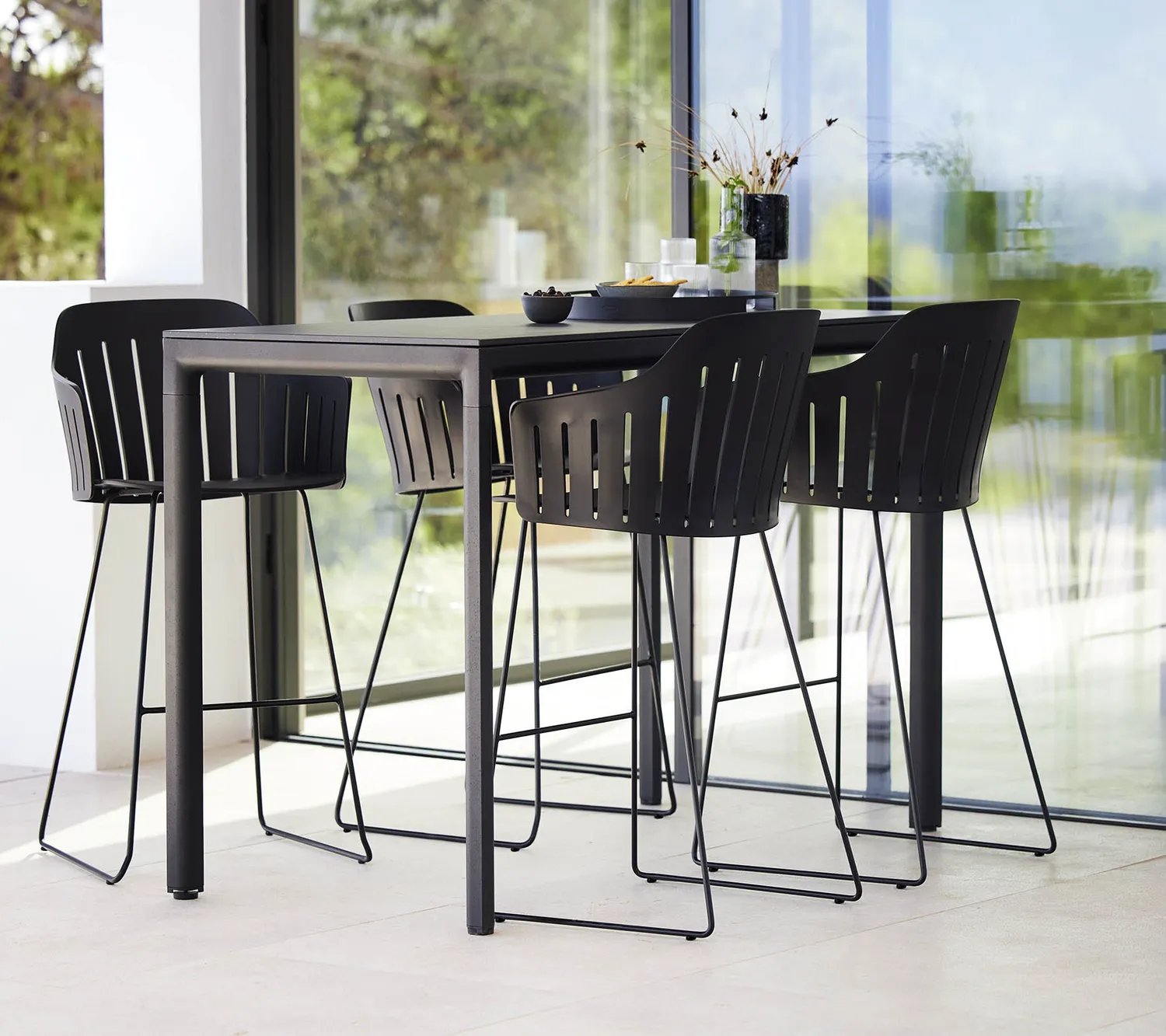 Cane-Line Choice barstol sort genbrugsplast teak