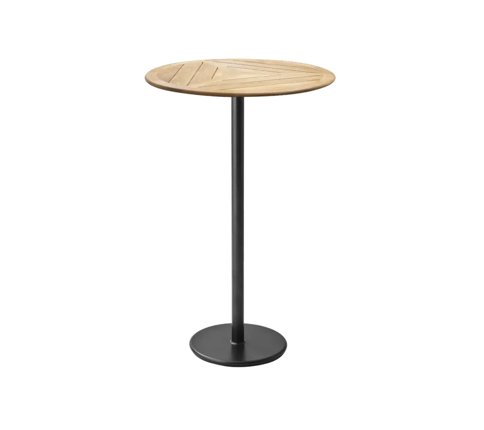 Cane-Line Go barbord dia 80 cm Lava grey aluminium