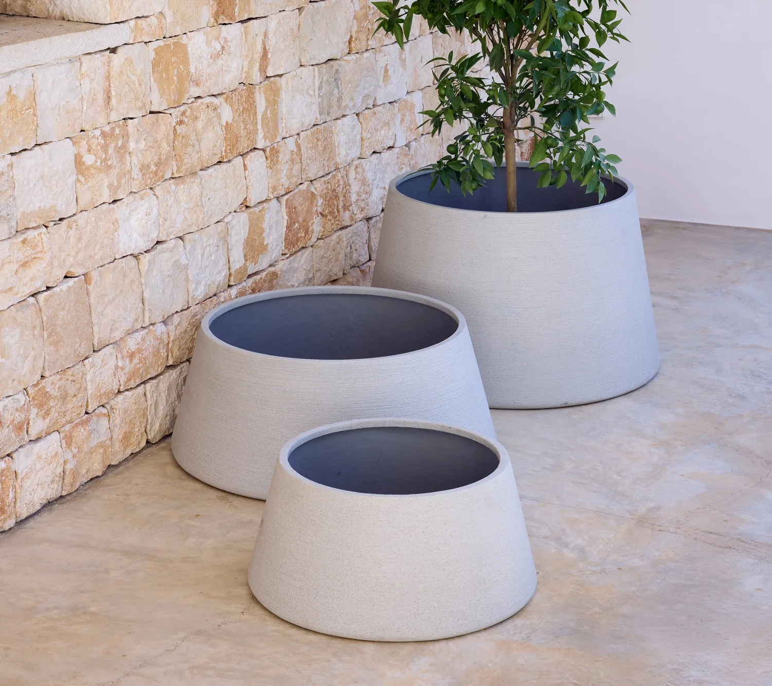 Cane-line Soil plantekrukke trapez medium beton-look