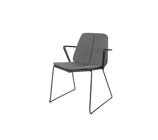 Cane-line Vision stol m/armlæn Black/graphite