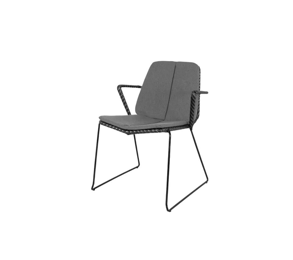 Cane-line Vision stol m/armlæn Black/graphite