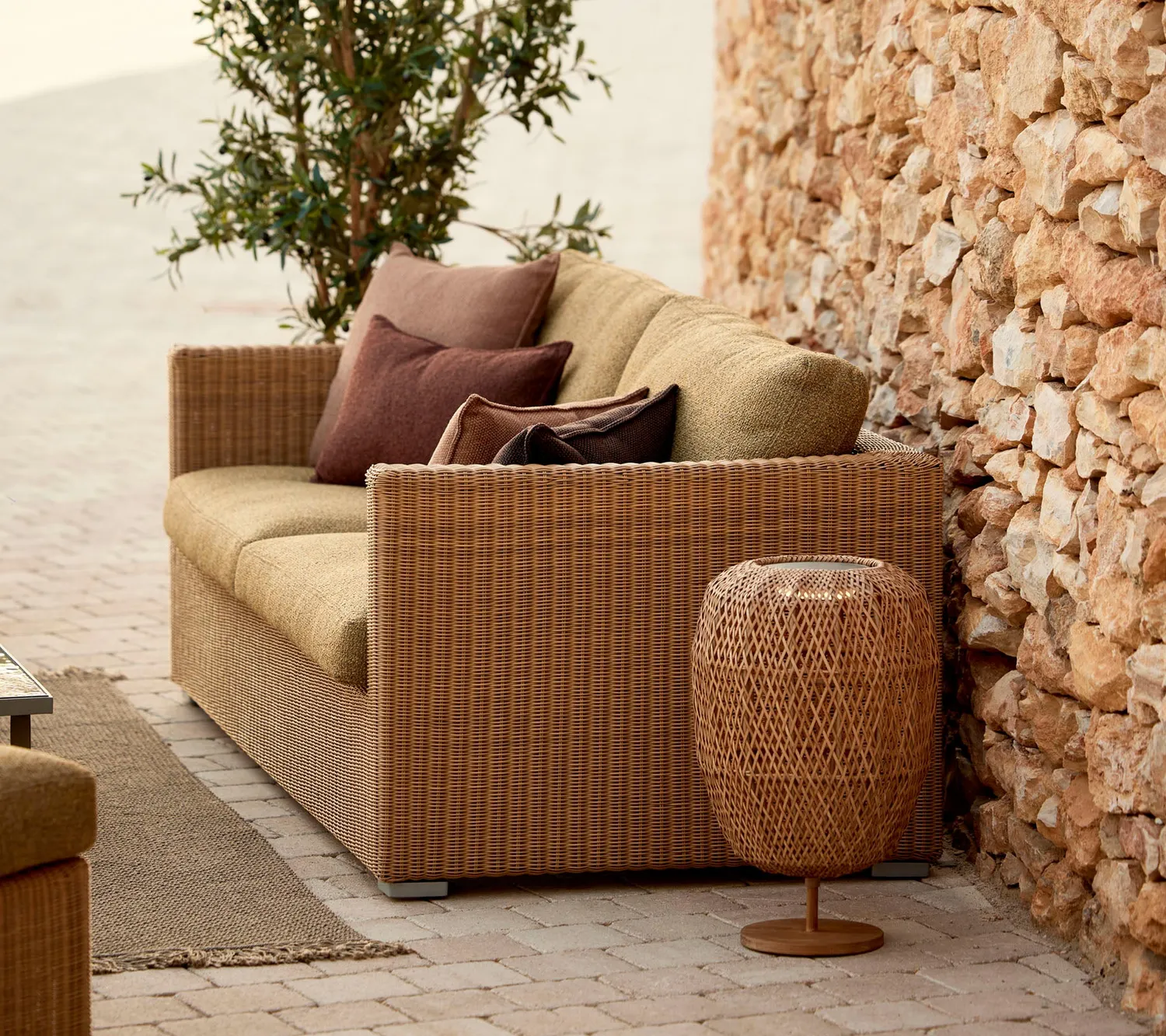 Cane-Line Illusion Glow bordlampe Natural Solar LED