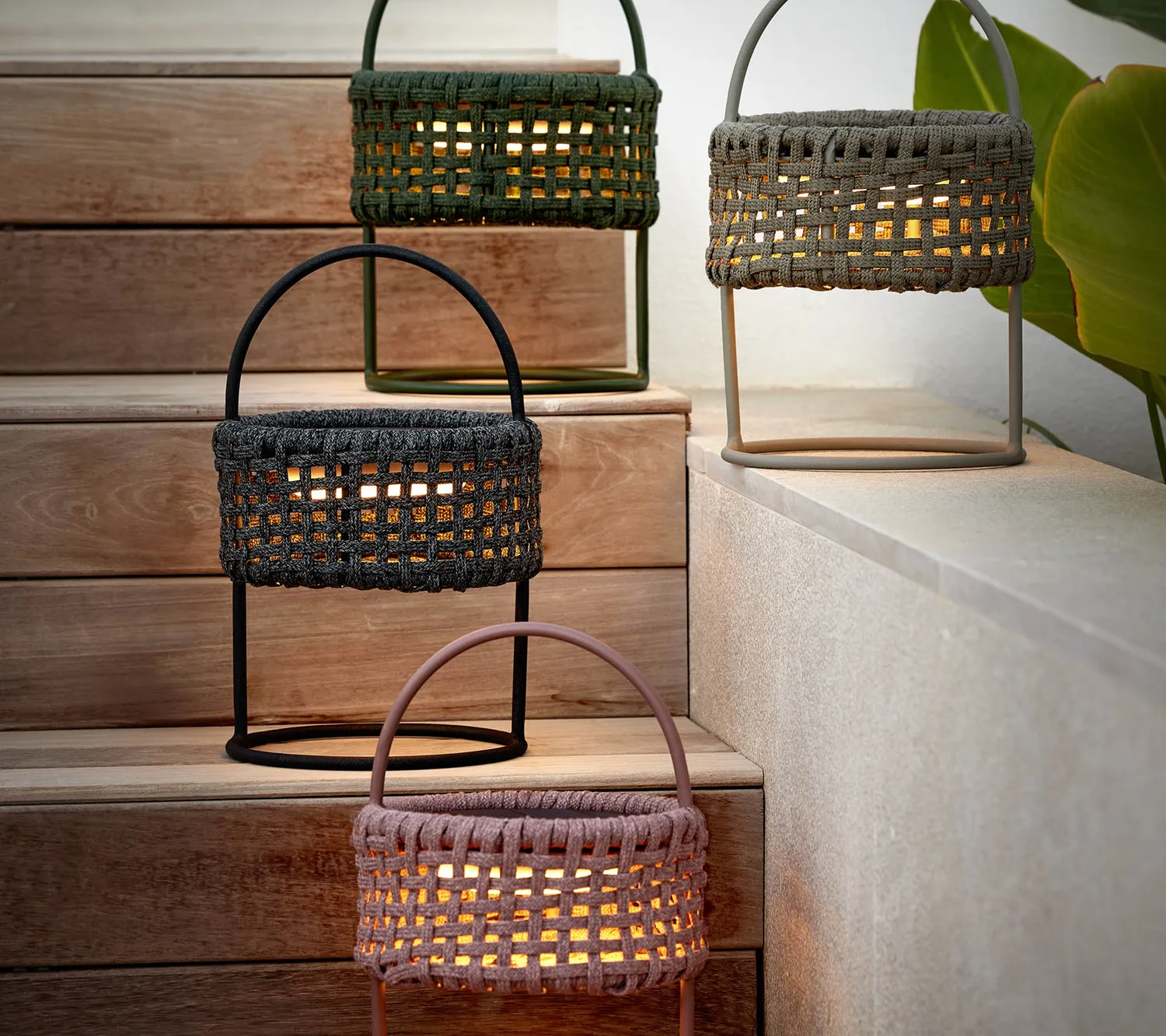 Cane-Line Illusion lampe mørkegrå Soft Rope solar