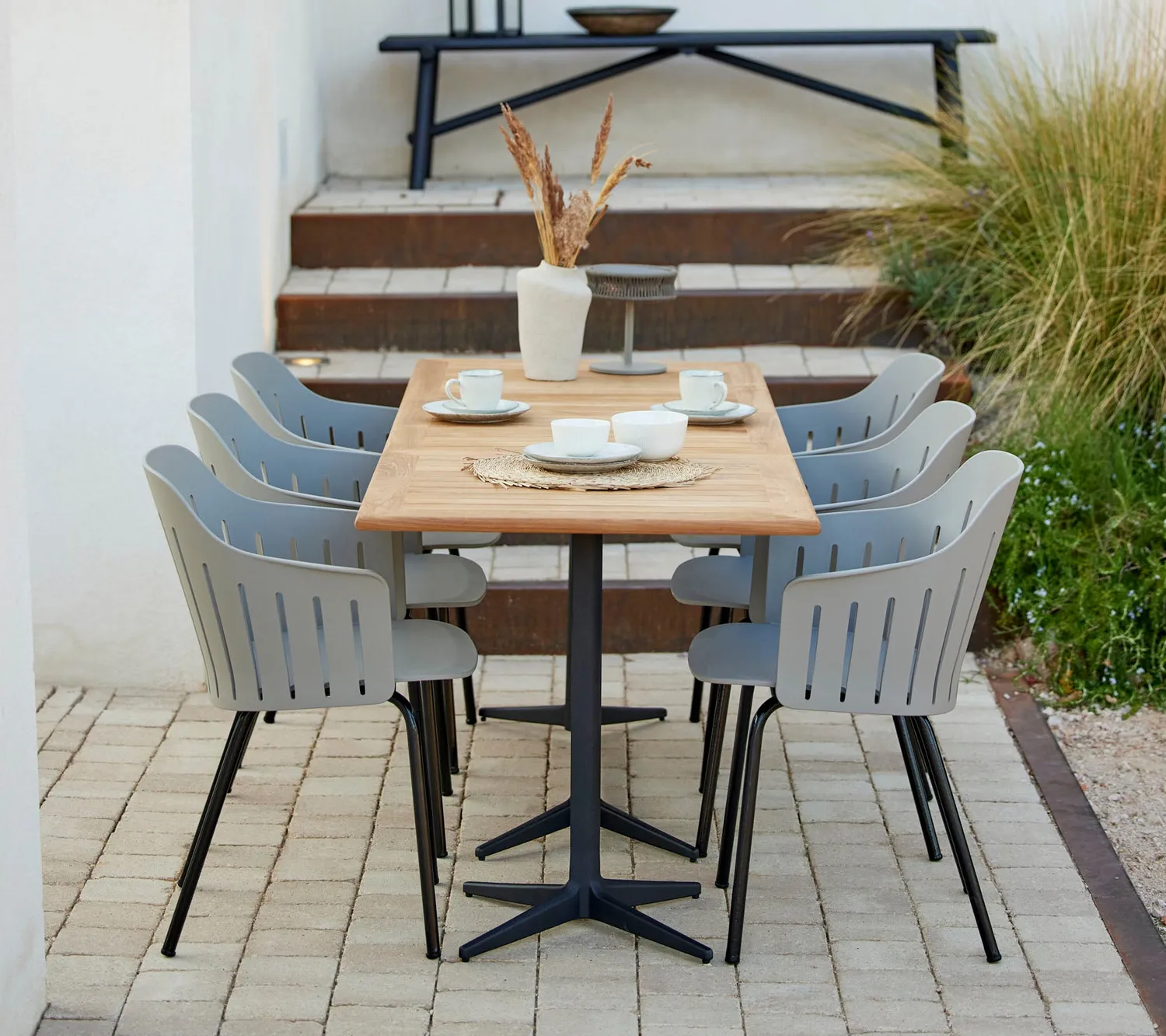 Cane-Line Drop cafébord lava grey teakplade
