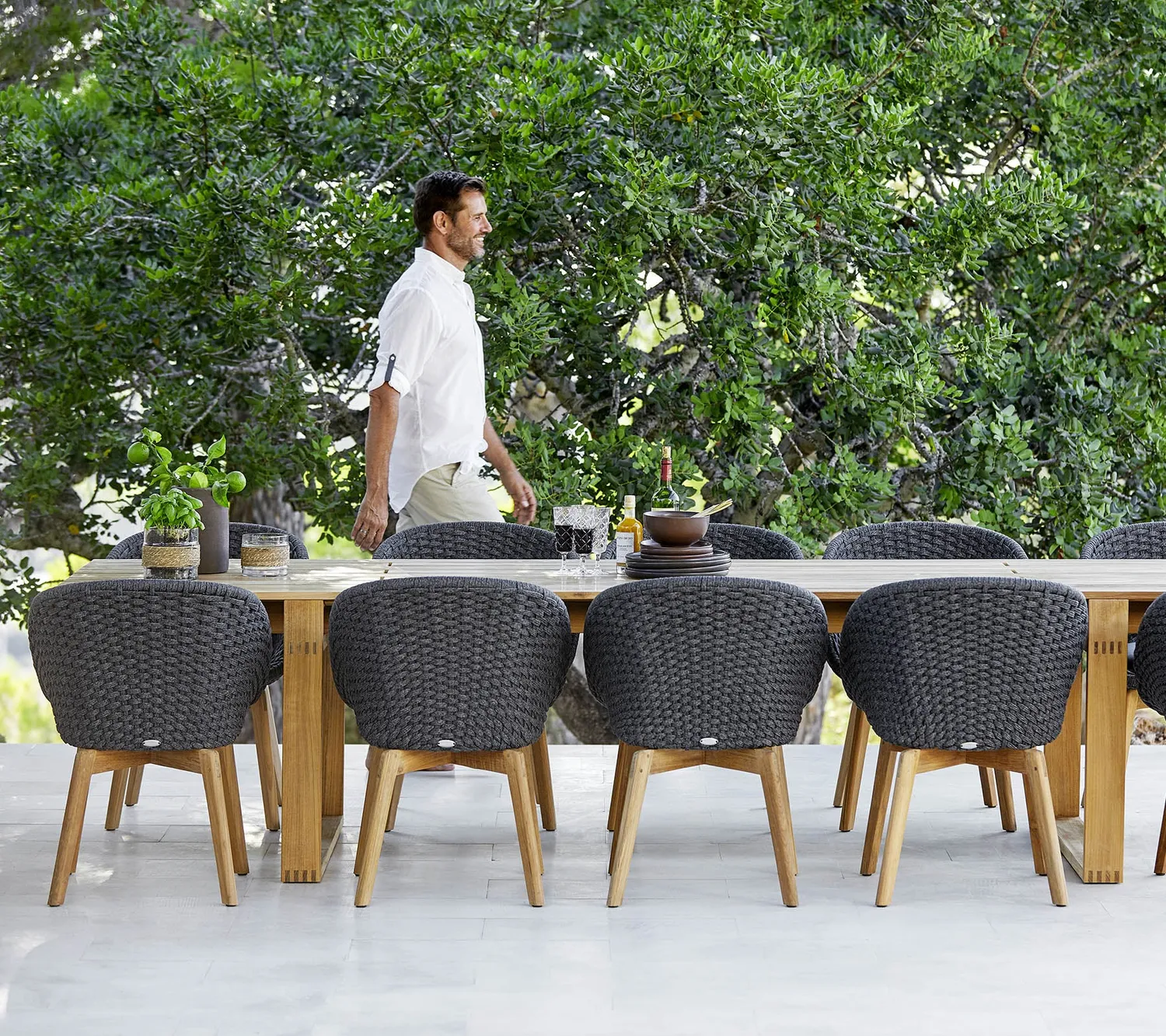 Cane-Line Peacock spisestol dark grey teak