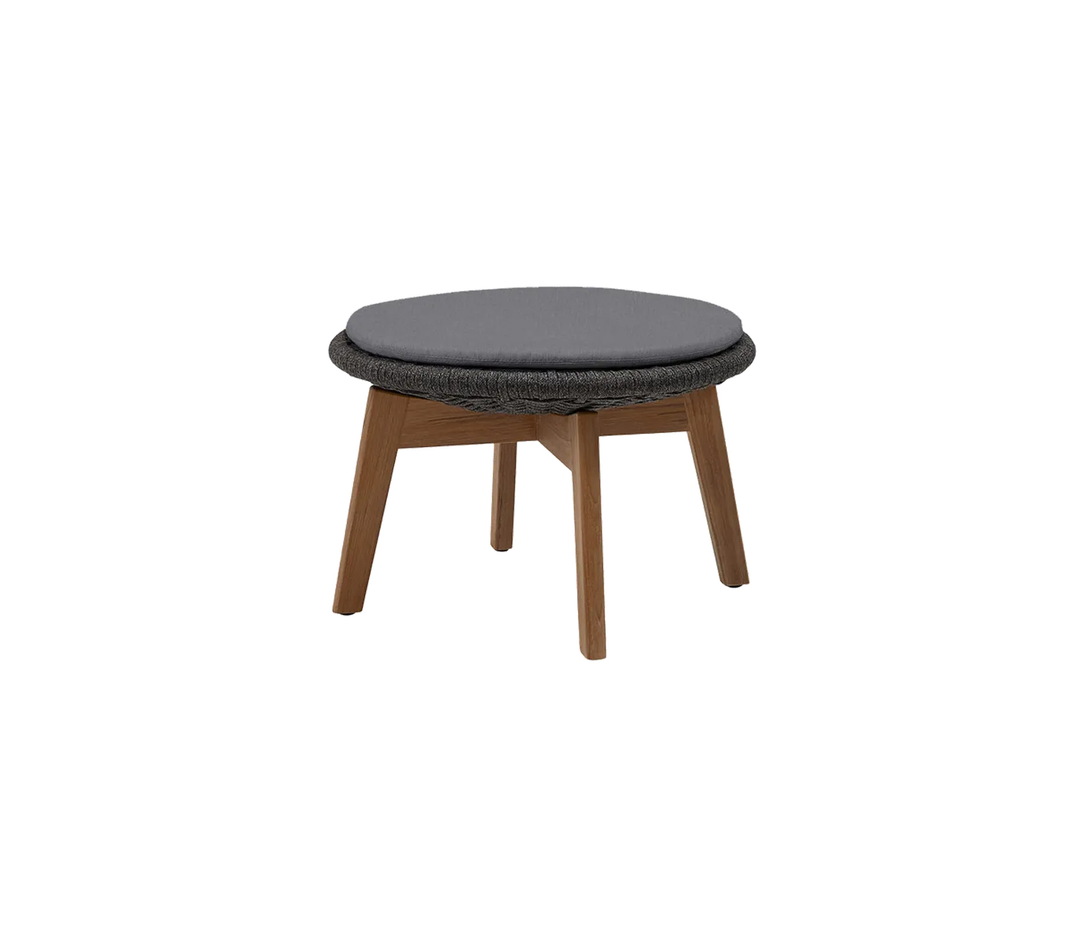 Cane-Line Peacock fodskammel sidebord dark grey teak