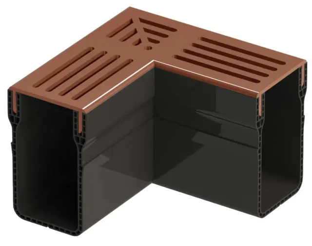 DUTRA STAR-Drain 65x100 hjørnestykke corten