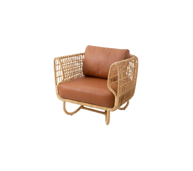 Cane-Line Nest loungestol natural rattan lysegrå