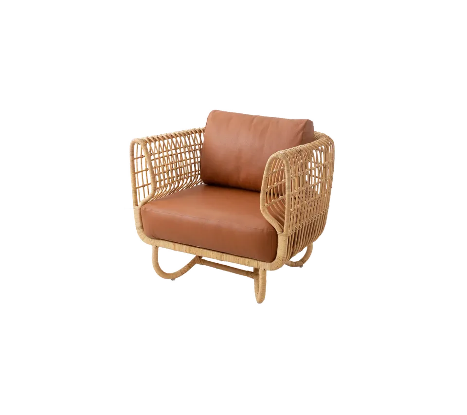 Cane-Line Nest loungestol natural rattan lysegrå