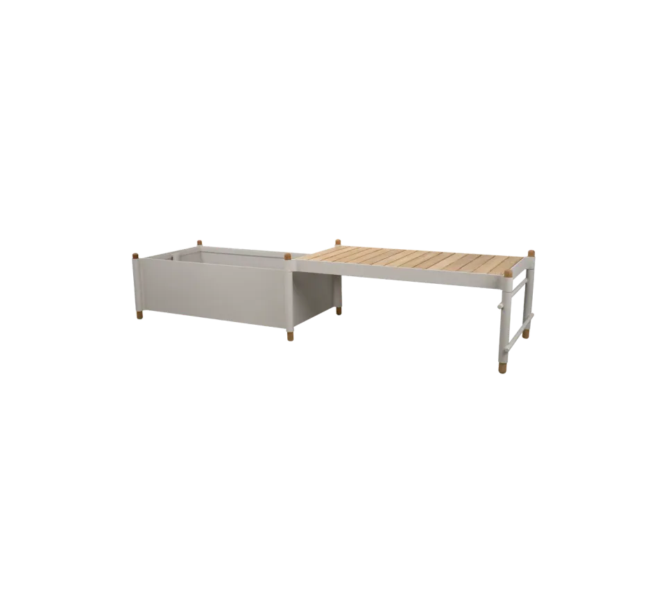 Cane-Line Sticks bænk teak lava grey plantekasse
