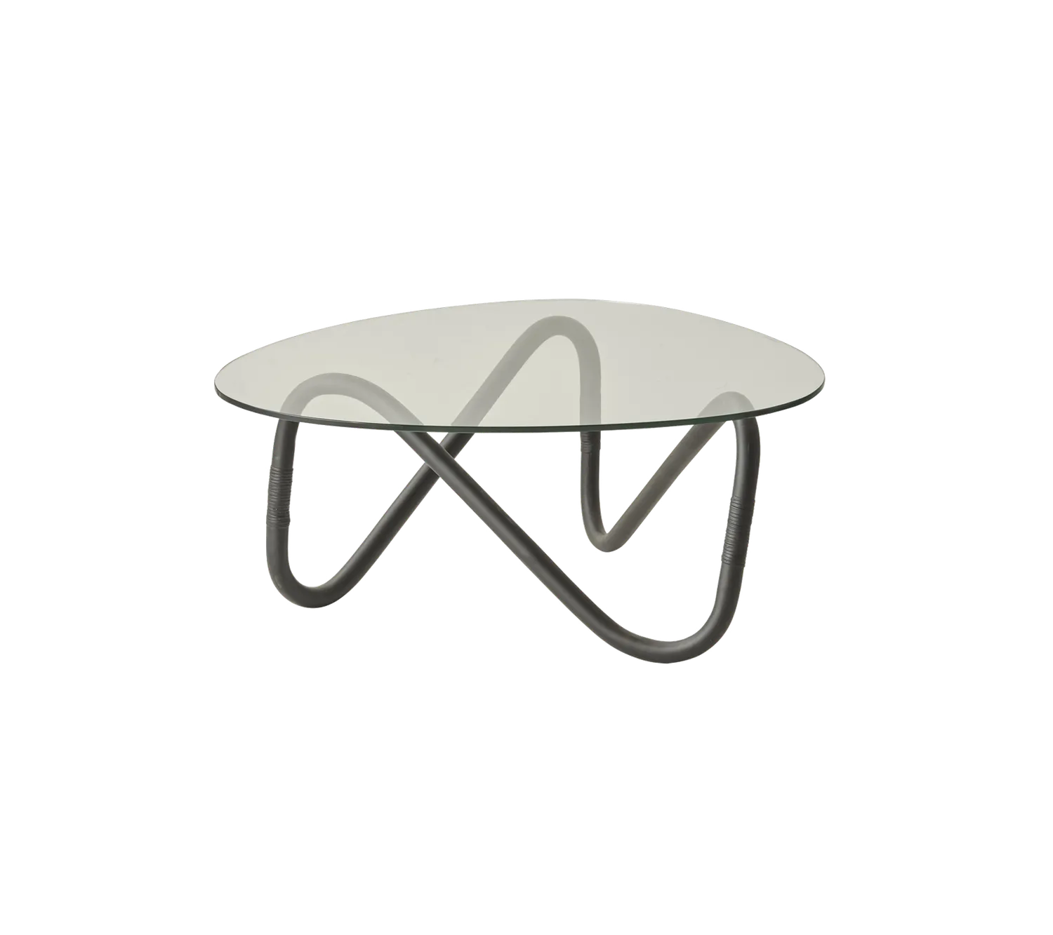 Cane-Line Wave sofabord glas sort rattan indendørs