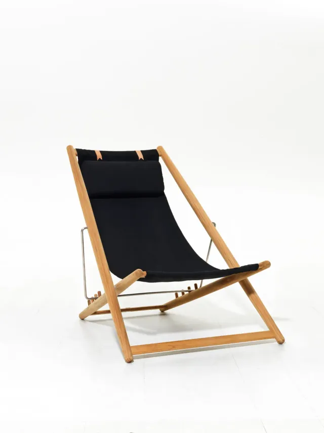 Skargaarden H55 loungestol i teak og stål