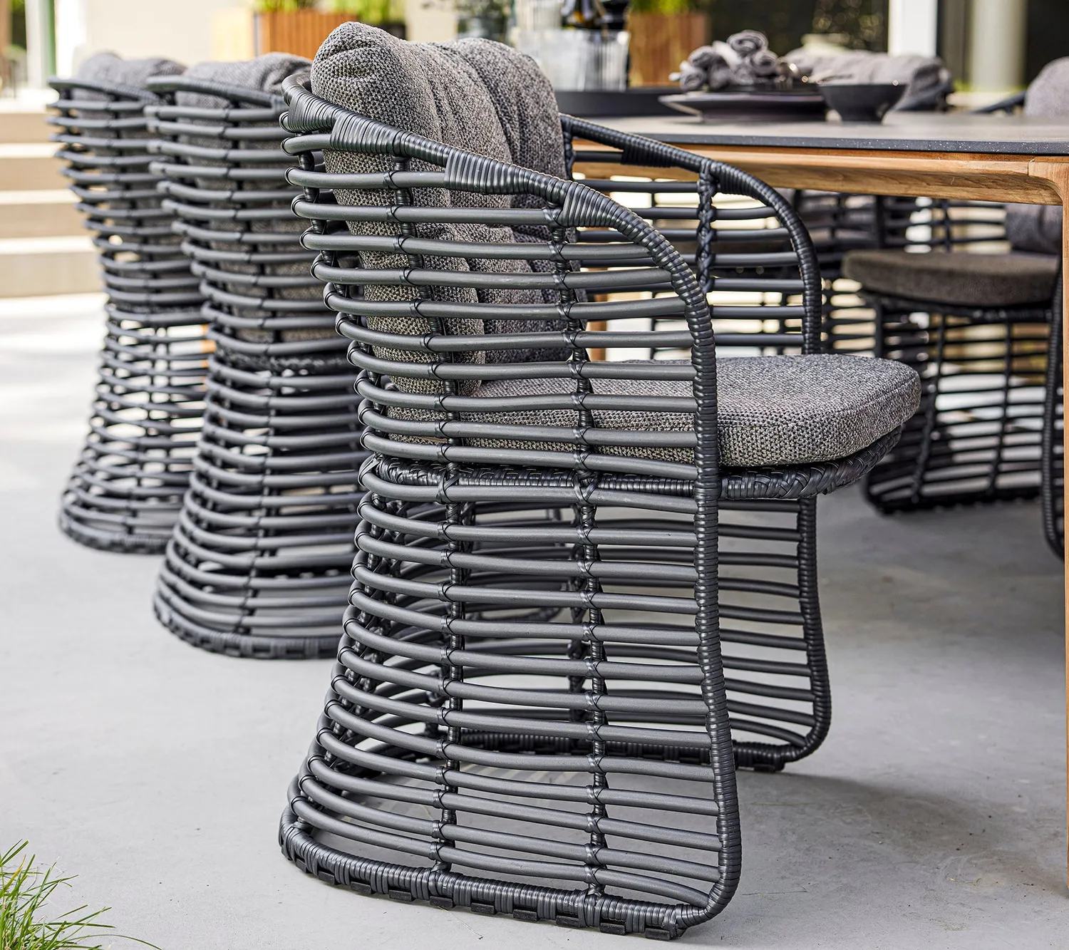 Cane-Line Basket spisebordsstol graphite sand udendørs