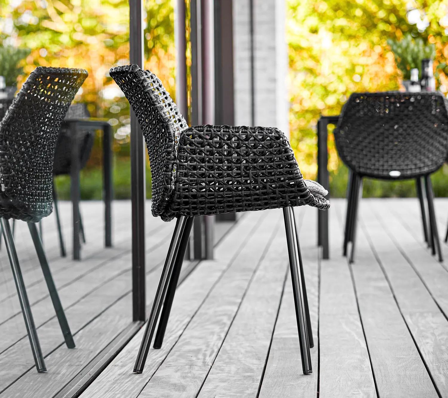 Cane-Line Vibe stol black graphite udendørs spisestol