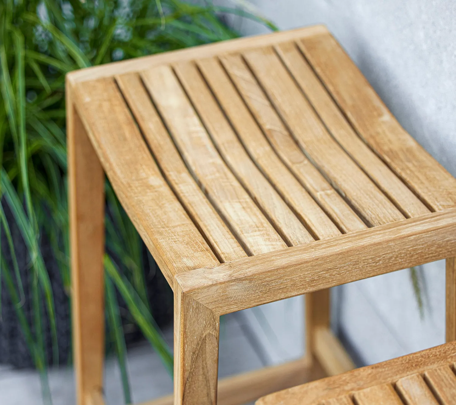 Cane-Line Flip barstol Teak høj fodstøtte