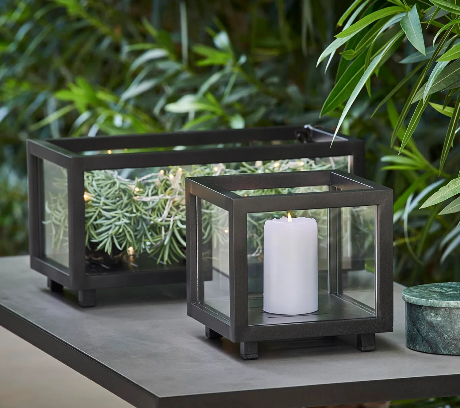 Cane-Line Lightbox lille lanterne lava grey