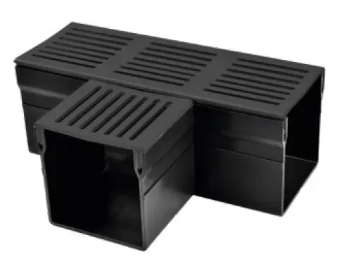 DUTRA STAR-Drain T-stykke 100x100 sort alu-rist