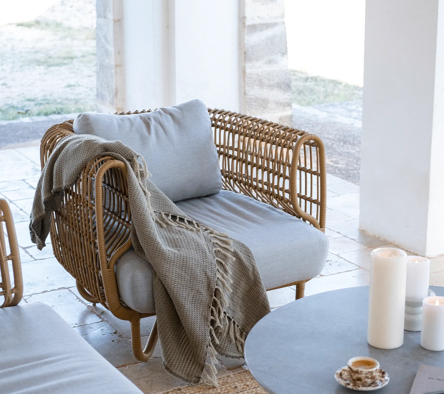 Cane-Line Nest loungestol White QuickDry vejrbestandig
