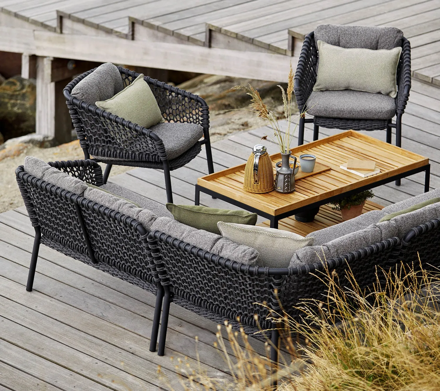 Cane-line Ocean 2-pers sofa venstre modul Dark grey