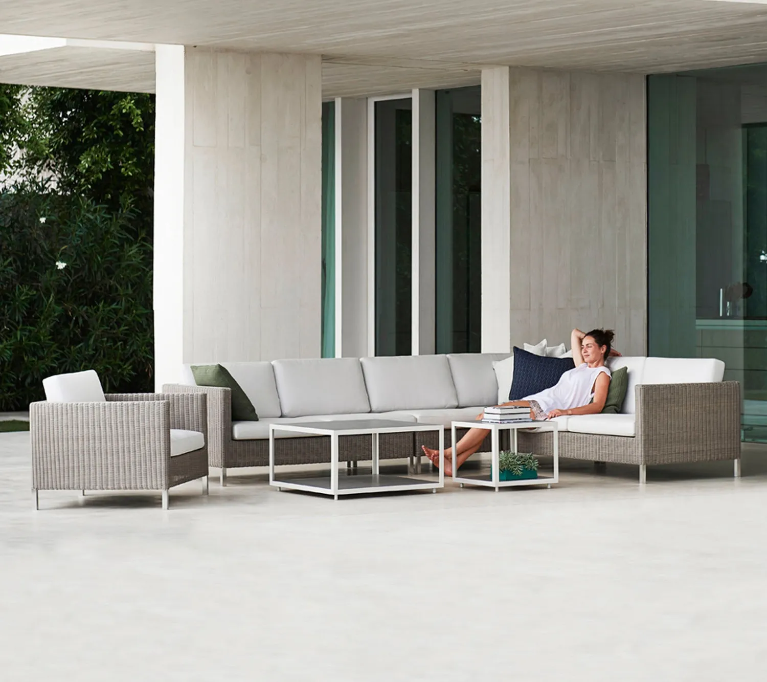 Cane-Line Connect loungestol taupe grey Weave