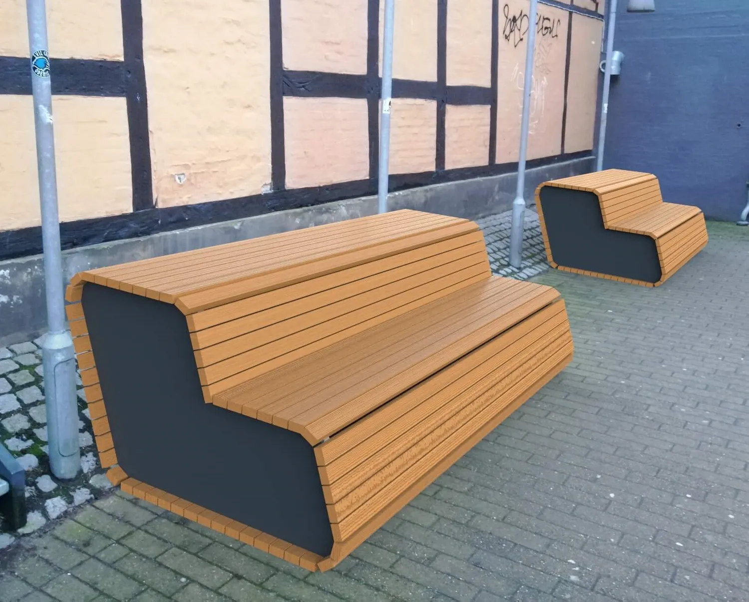 TimberNest TimberLog parkbænk 200 cm til haven