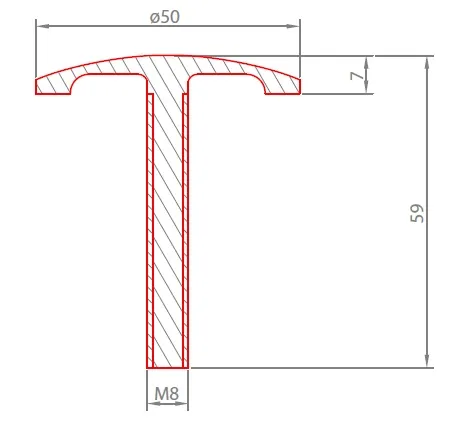 DUTRA Markeringssøm Ø50 søm 5 cm i messing