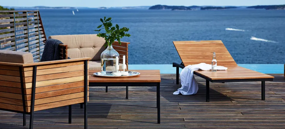 Skargaarden Häringe loungebord large teak sort