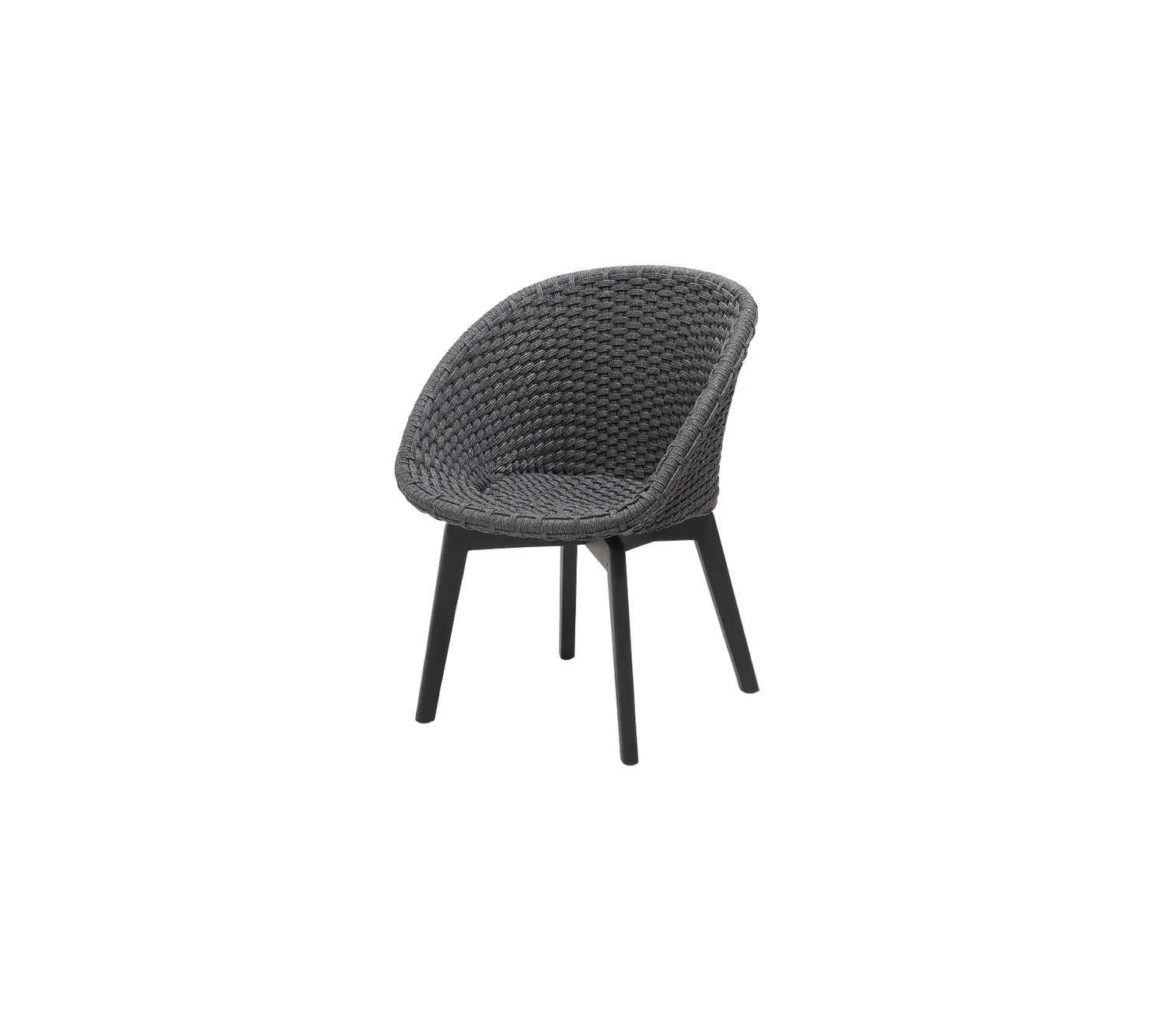 Cane-Line Peacock stol dark grey Soft Rope teak