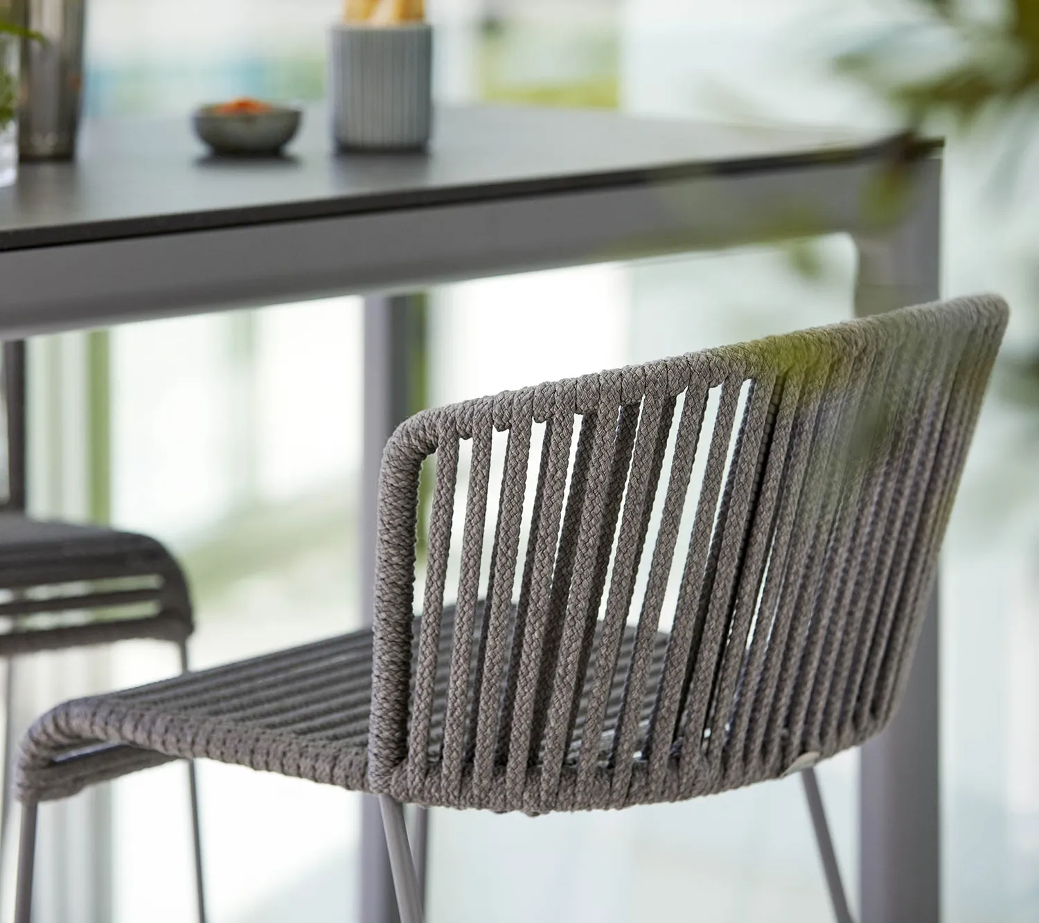Cane-Line Moments barstol grey Soft Rope stabelbar