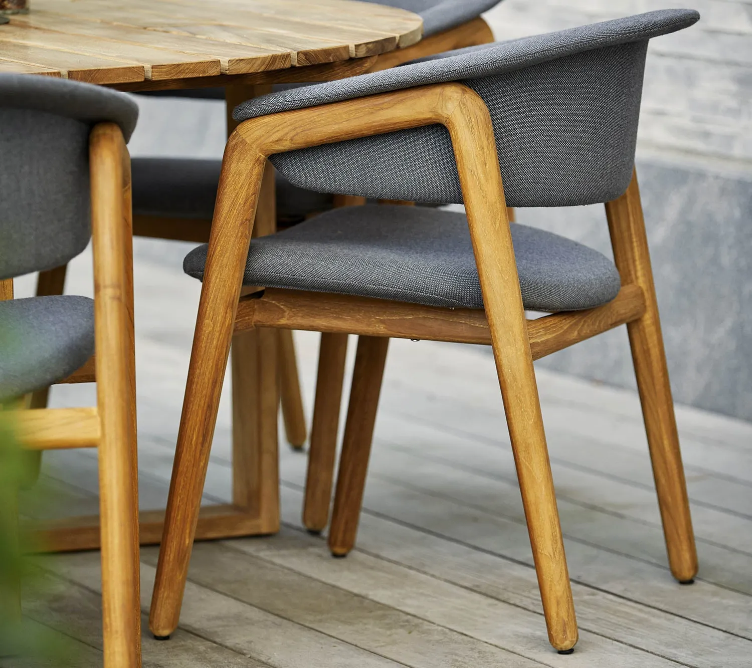 Cane-Line Luna stol grey teak QuickDry udendørs