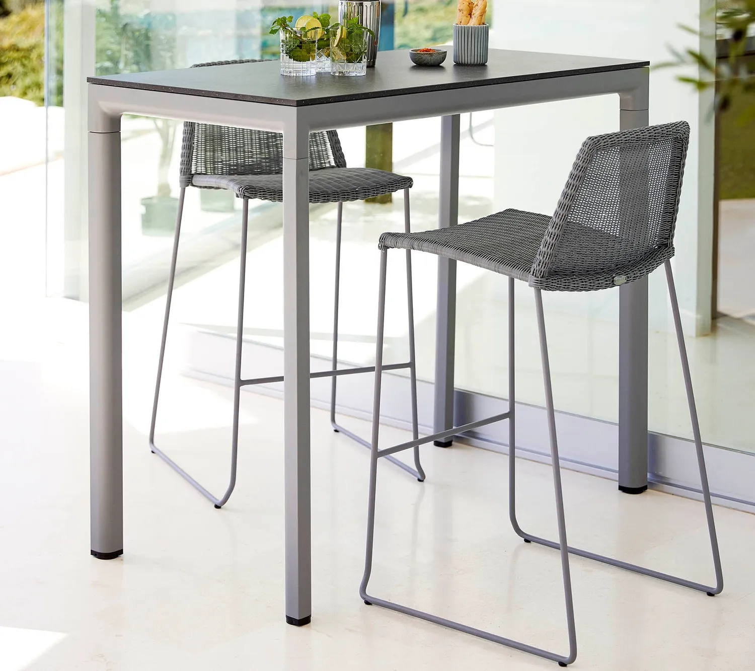 Cane-Line Breeze barstol sort stabelbar